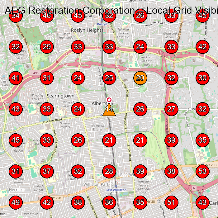 AEG Restoration Corporation GeoGrid visibility map for Tai Chi School in Albertson